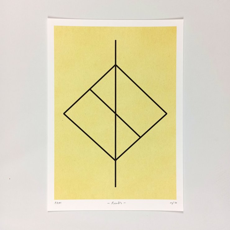 plakater-posters-kunsttryk, giclee-tryk, abstrakte, geometriske, grafiske, minimalistiske, stemninger, mønstre, gule, blæk, papir, plakater, Køb original kunst og kunstplakater. Malerier, tegninger, limited edition kunsttryk & plakater af dygtige kunstnere.