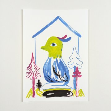 plakater-posters-kunsttryk, giclee-tryk, æstetiske, farverige, børnevenlige, humor, natur, blå, grønne, pink, blæk, papir, plakater, Køb original kunst og kunstplakater. Malerier, tegninger, limited edition kunsttryk & plakater af dygtige kunstnere.