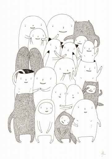 art-prints, giclee, family-friendly, illustrative, minimalistic, cartoons, children, humor, moods, pets, black, white, ink, paper, copenhagen, cute, danish, decorative, design, interior, interior-design, modern, modern-art, nordic, posters, prints, scandinavien, Buy original high quality art. Paintings, drawings, limited edition prints & posters by talented artists.